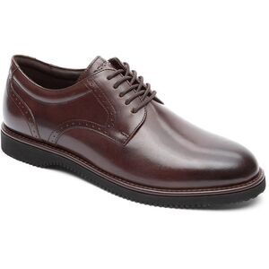 Rockport Mens Plain Toe Brown Leather Lace-Up Dress Oxfords NWT